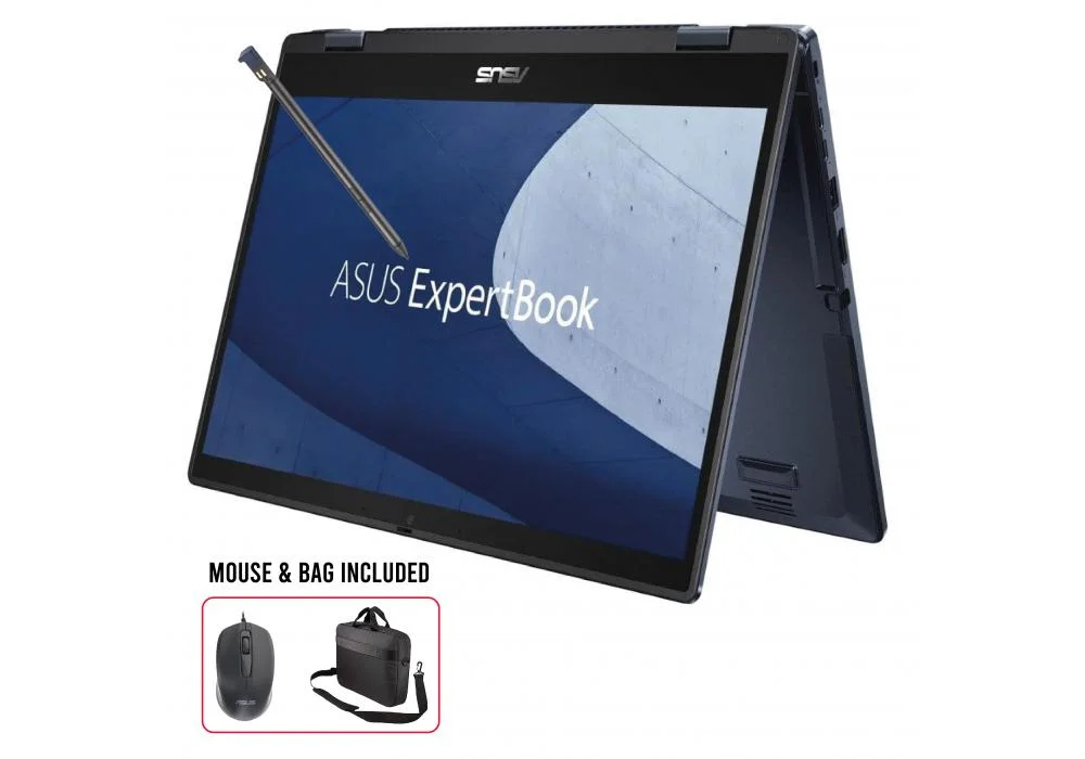 Asus ExpertBook B3 Flip Laptop Intel Core 7 150U 5.4GHz, 16GB RAM, 512GB SSD, 14" X-360 Touch FHD Display, Bag, Mouse & Stylus Included