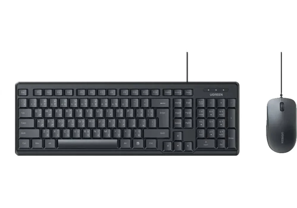 UGREEN Wired Silent Keyboard & Mouse Combo, US/AR Layout - Black / (65777) MK331