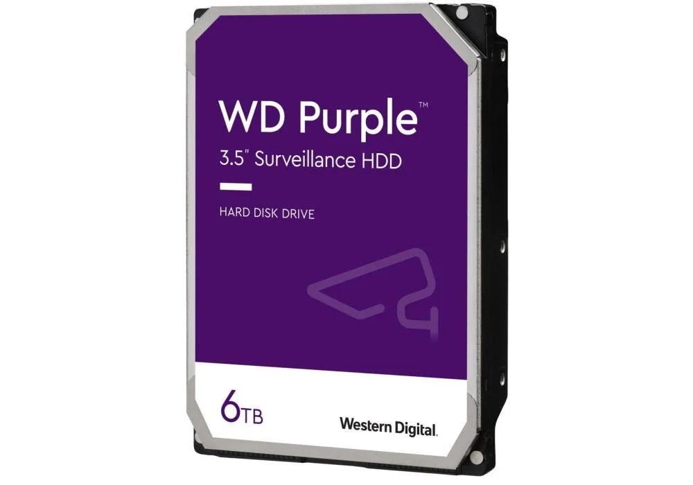 Western Digital 6TB WD Purple Surveillance Internal Hard Drive HDD – 5400 RPM, SATA 6 Gb/s, 256MB Cache, AllFrame 4K, 3.5" - WD64PURZ