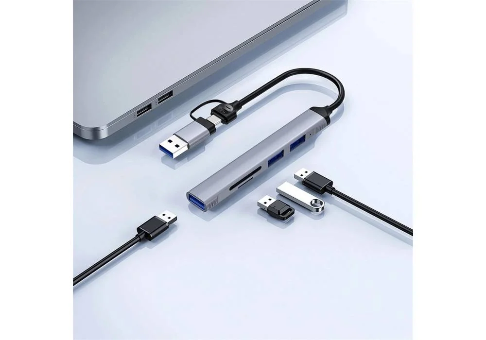 WiWU HB003, 5 IN 1 Type C hub, Aluminum alloy, Laptop Adapter USB C USB