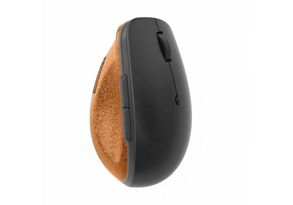 Lenovo Go Wireless Vertical Computer Mouse - Eco Friendly, Ergonomic 45-Degree Grip, Right-Handed, Programmable Buttons – 2.4 GHz USB Receiver, 12 Month Battery Life (Storm Grey)