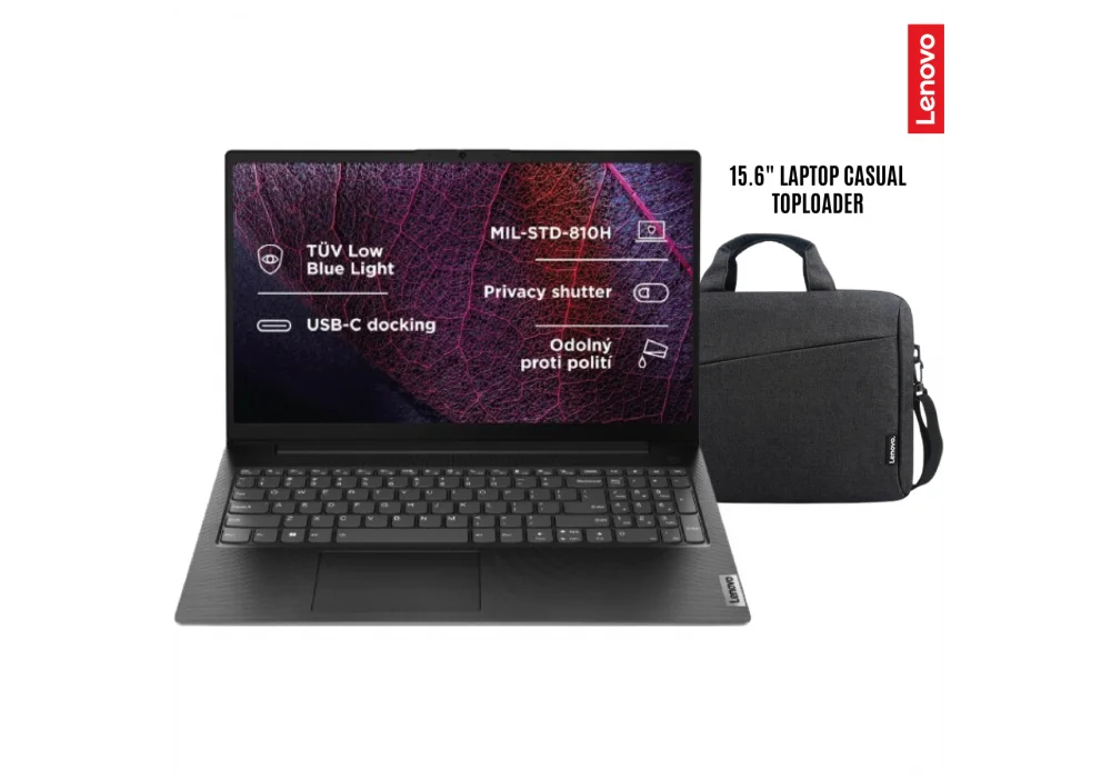 Laptop Lenovo V15 Gen 5 i | Intel Core i5-13420H 13th Gen3.4GHz High-Performance Processor, 16GB DDR5, 512GB SSD, 15.6" FHD, Ethernet (RJ-45) w/ 15.6" Laptop Casual Toploader - 2 Year Warranty