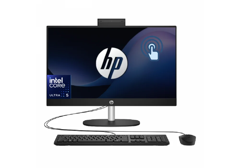 HP AIO All-in-One 24-cr1009ne Touch PC (2024) 13Gen Intel® Core™ Ultra 5 125U 12-Cores 16GB RAM DDR5 (Upgradable), 512 GB SSD, 24" IPS FHD Display - Black