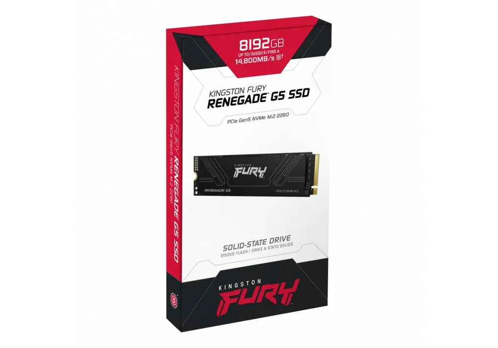 Kingston Fury Renegade G5 8192GB NVMe SSD | PCIe 5.0 M.2 2280 | Up to 14,800MB/s | SFYR2S/8T1