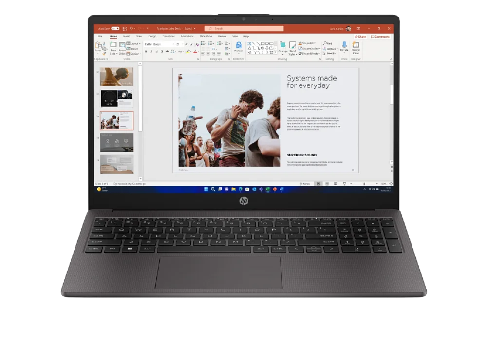 Laptop HP Essential 250 G10 Notebook Intel® Core™ i5-1334U 10 Cores, 16GB DDR4 (Customized), 512 GB SSD, 15.6" FHD anti-glare, 250 nits - Dark Ash Silver