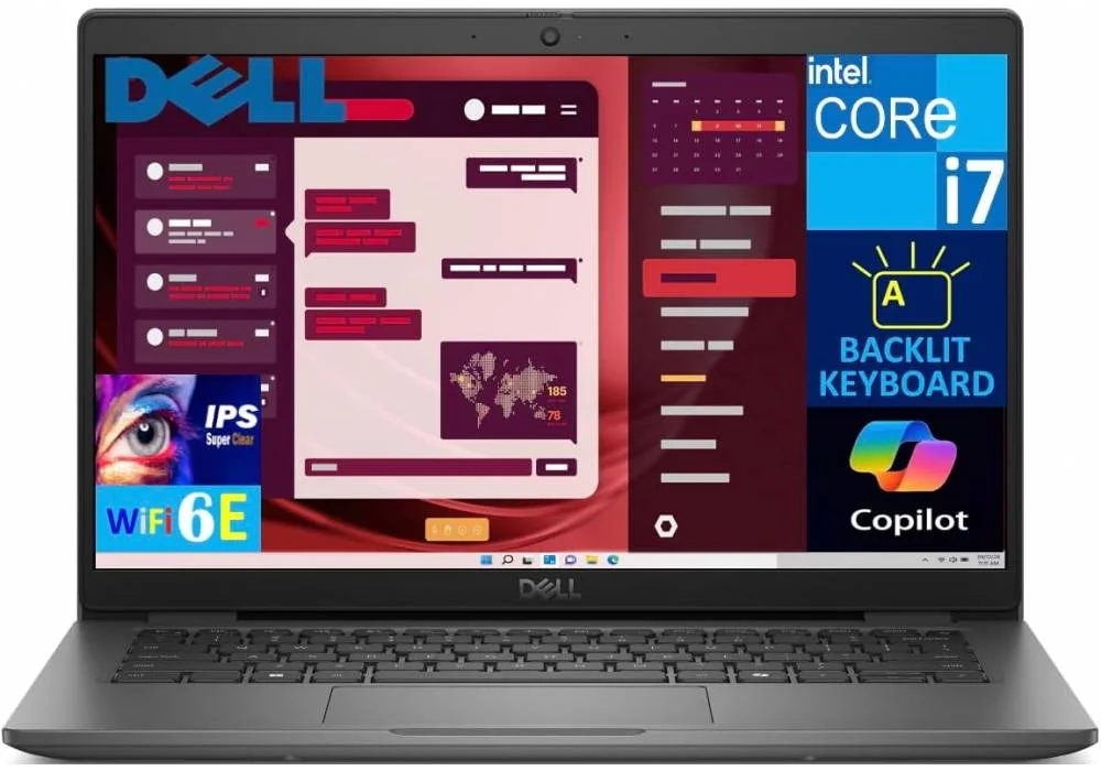 Dell Latitude 3450 Business Laptop 14.0" IPS FHD Display, Intel i7-1355U, 16GB DDR5 (Customized), 512GB SSD, Intel Iris Xe, Backlit KB, WiFi 6E, Webcam, Bluetooth 5.3 - Gray