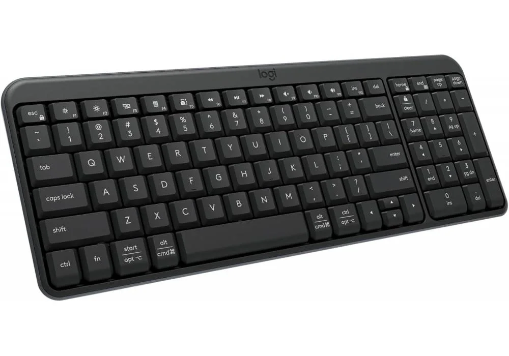 Logitech K250 Bluetooth Keyboard with Numpad, Easy Connectivity, Compact Wireless Keyboard Made with Recycled Plastic, Spill-Resistant, Comfortable Keys - Windows/MacOS - Graphite