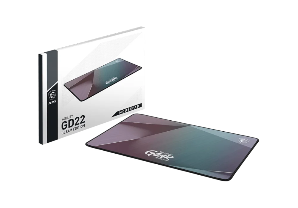 MSI AGILITY GD22 GLEAM EDITION Reflective Visual Effects Surface Non-Slip 100% Smooth Without Resistance Durable Than Conventional Fabric 100% Splash Proof Fast-cooling 3mm Thick Gaming Mouse Pad