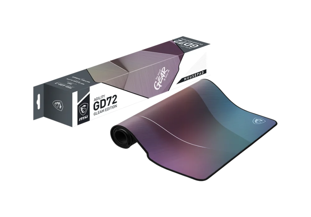 MSI AGILITY GD72 GLEAM EDITION XL Reflective Visual Effects Surface Non-Slip 100% Smooth Without Resistance Durable Than Conventional Fabric 100% Splash Proof Fast-cooling 3mm Thick Gaming Mouse Pad