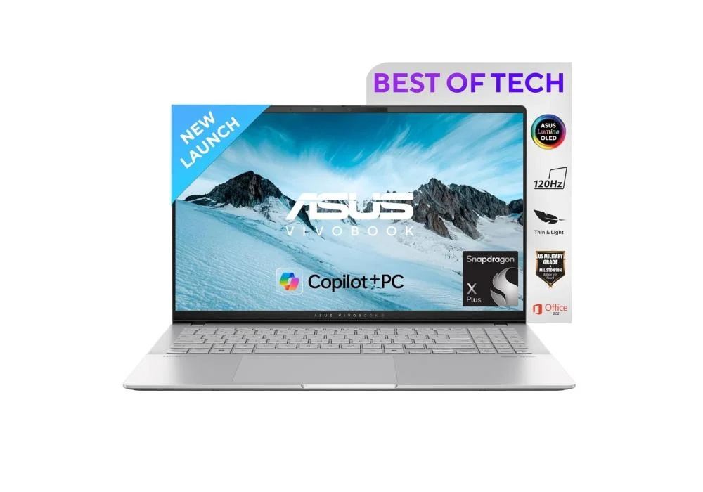 New Laptop ASUS Vivobook S 15 OLED | Snapdragon® X Plus X1P 42 100 Processor, Qualcomm® AI Engine 16GB DDR5X, 15.6 inch 3K OLED 120Hz Very Long Rang Battery