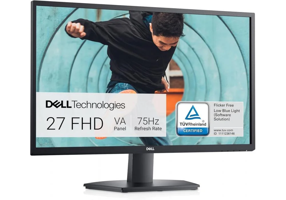 Dell SE2722H Monitor - 27-inch Full HD (1920 x 1080) 75Hz 4ms Display, HDMI/VGA Connectivity, AMD FreeSync Technology, Tilt Adjustability - Black