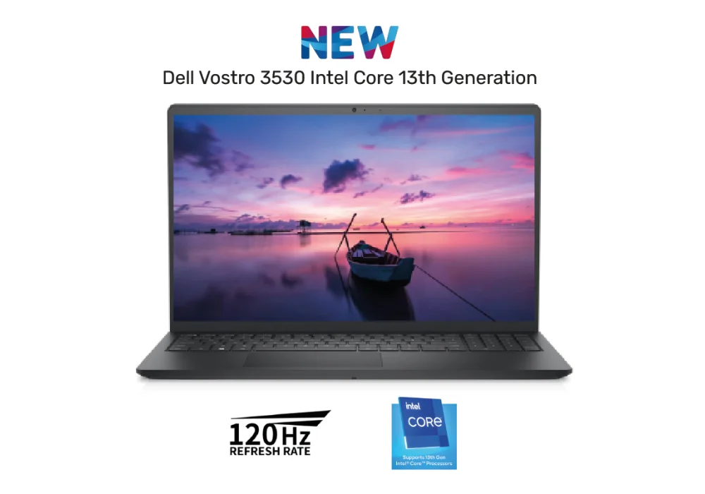NEW Laptop Dell Vostro 3530 Intel Core i5-1334U Up to 4.6GHz Processor 16GB DDR4 (Customized), 512GB SSD, 15.6" FHD 120Hz - 13th Generation / Black