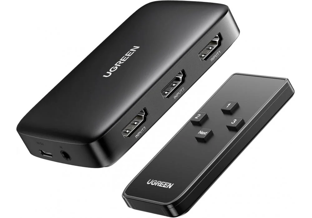 UGREEN HDMI Switch 3 in 1 Out 4K HDMI Splitter with Remote Supports HDR CEC 3D HDCP1.4 HDMI 3 Port Box Hub 4K 30Hz, Compatible with PS5 PS4 Xbox Fire Stick Roku Apple TV PC