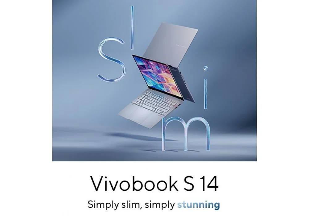 Laptop ASUS VivoBook S14 Super Light with Big Battery Core Ultra 7 256V Processor Intel® AI Boost 16GB LPDDR5X 1TB SSD 14" 3K OLED 120Hz - Mist Blue