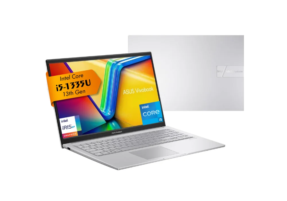 Laptop ASUS Vivobook 15 (X1504VA) |Intel® Core™ i5-1335U Processor, 16GB DDR4 (Customized), 512GB SSD | 13th Generation - Cool Silver