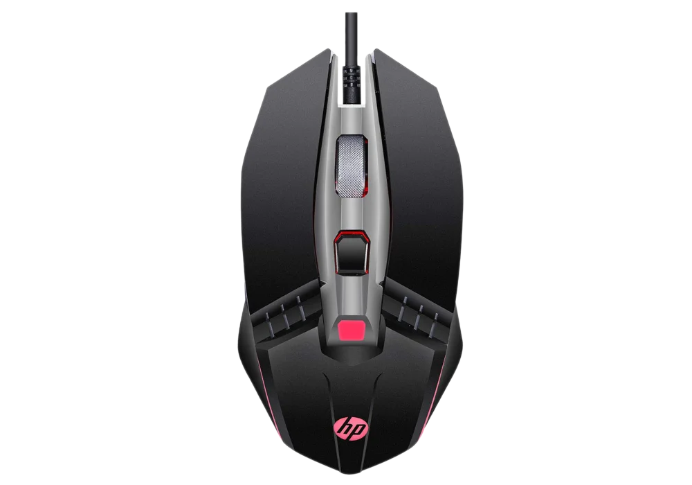 HP M270 Backlit USB Wired Gaming Mouse with 6 Buttons, 4-Speed Customizable 2400 DPI, Ergonomic Design