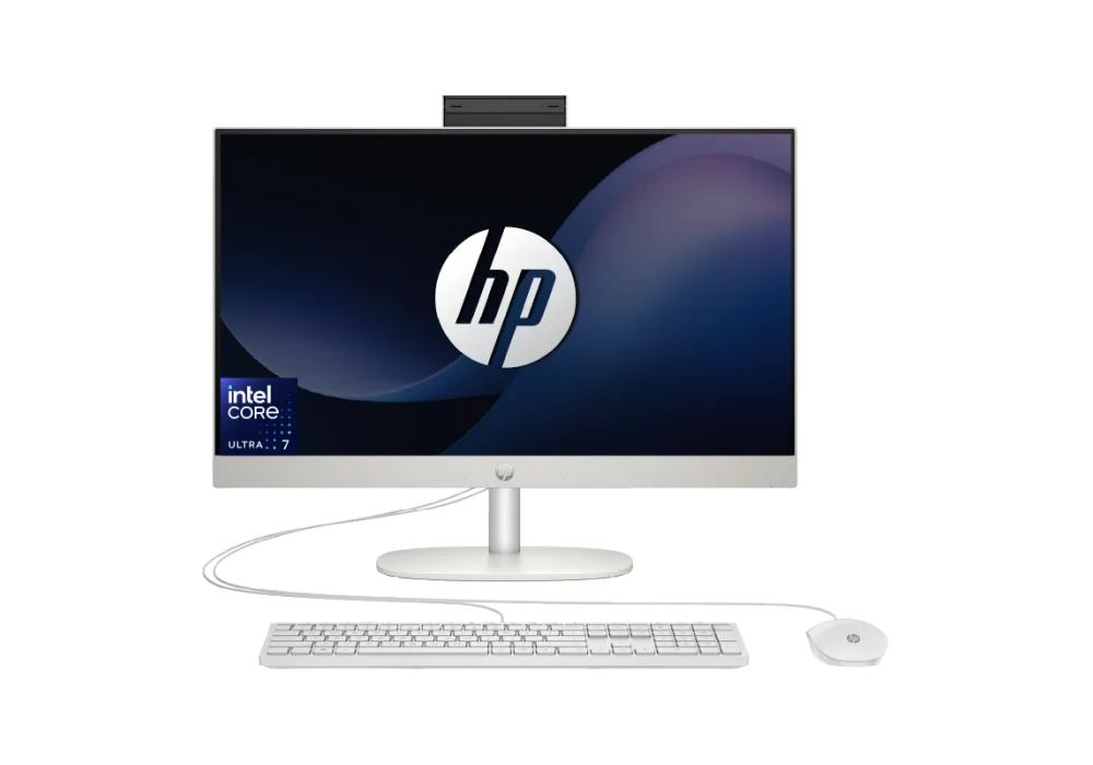 HP All-in-One AIO 24-cr1004ne PC Intel Core™ Ultra 7 155U Up to 4.8 GHz Processor 16 GB DDR5 5600 MHz RAM 23.8" FHD Non-Touch IPS Display