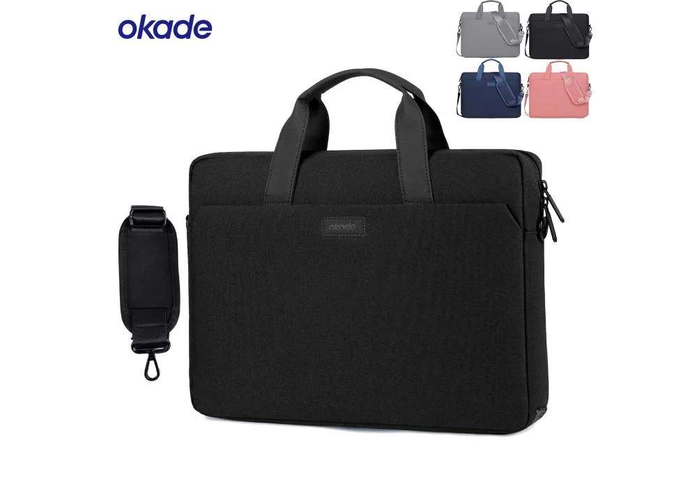 Okade T64 Laptop Carrier Bag & Shoulder 15.6", Slim Lightweight Protective Computer Case - Black