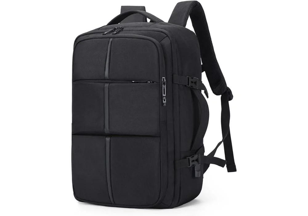 Backpack Large Capacity Expandable Backpack Multifunction USB Charging Business Bag For Laptop Up to 17.6" Luggage Bag - Black