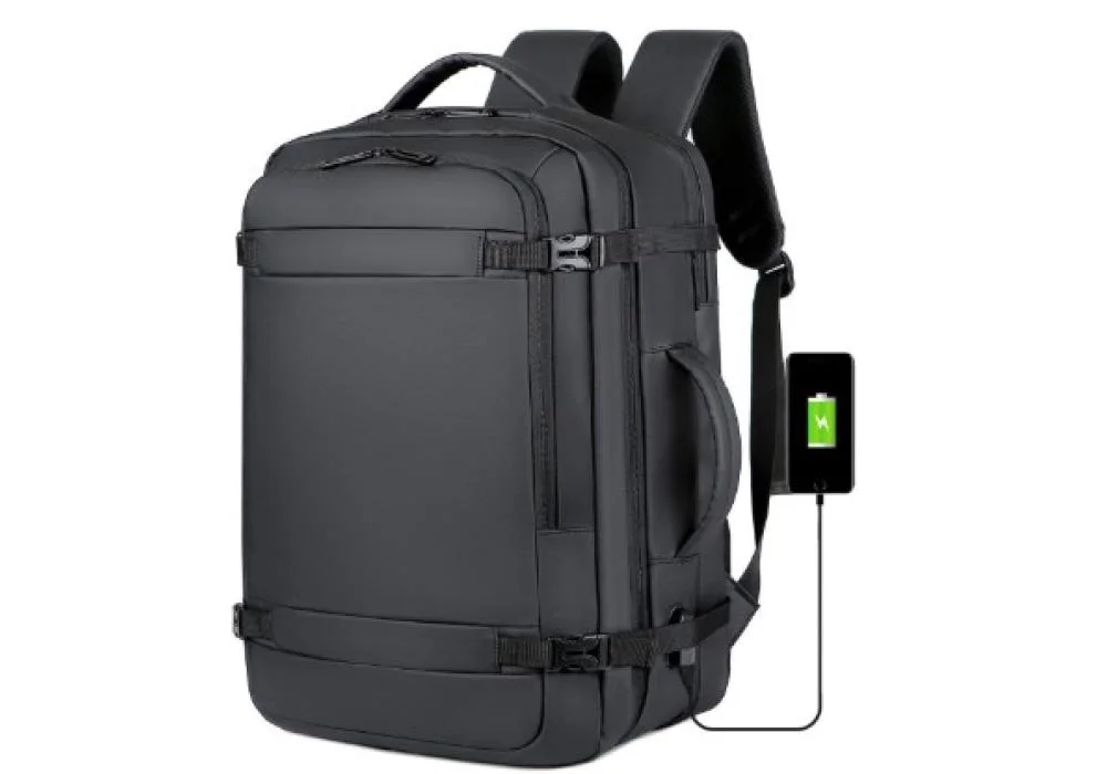 Hand Luggage Backpack, 40 L Hand Luggage Travel Backpack Laptop Backpack for 17.3 Inch Laptop Flight Approved Backpack Cabin Backpack for Weekender - Black