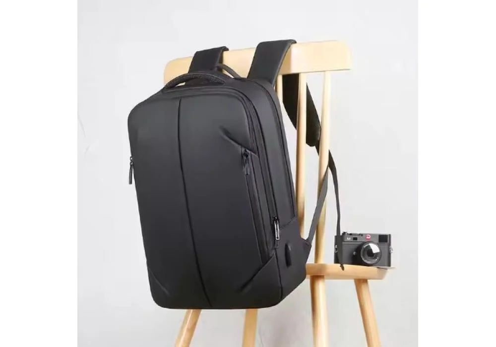Backpack Waterproof Business Camping Travel Multifunction Durable Shock Proof Laptop Up to 17" Backpack with USB Charging Port - Black