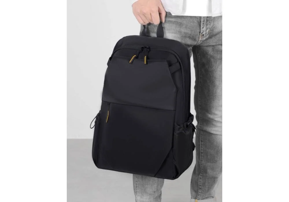High Quality Waterproof Nylon Fabric Computer Bag, Business Casual, Casual Backpack, Multi-functional Portable Rucksack, Average Size Up to 15" Laptop bag - Black