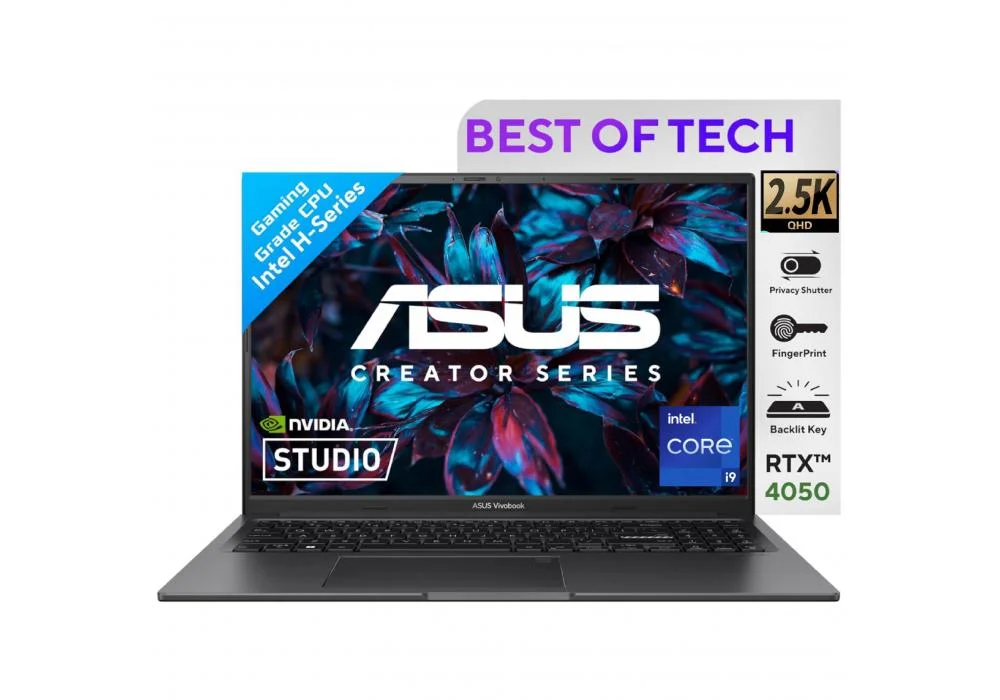 ASUS Vivobook 16X Creator Series Intel Core™ i9-13900H Processor NVIDIA GeForce RTX 4050 6GB GDDR6 16.0" IPS 2.5K 144Hz Refresh Rate - Indie Black