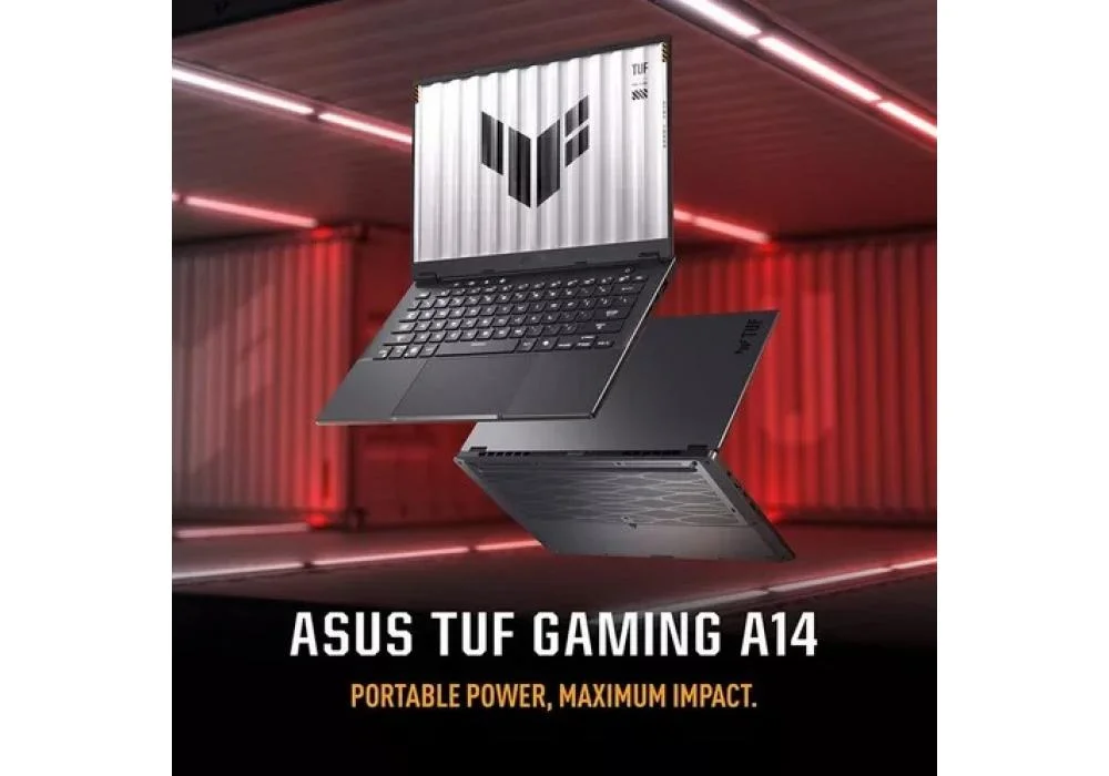 Laptop ASUS TUF Gaming A14 AMD Ryzen™ AI 9 HX 370 12-Cores Processor Up to 50TOPS NVIDIA RTX™ 4050 6GB GDDR6 14" 2.5K 165Hz with Windows 11 Home & TUF Backpack