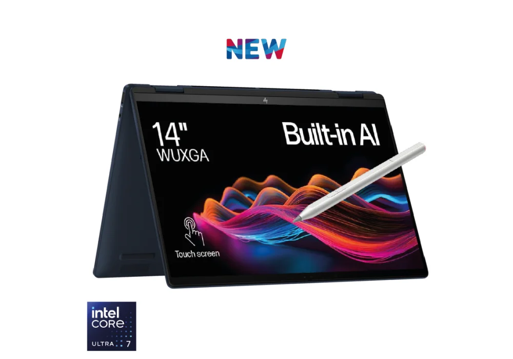 HP Envy x360 2-in-1 Laptop 14-fc0046ne Intel Core Ultra 7 155U Processor 12-Cores With Built-in AI 14" 360 Touch WUXGA 300 nits With Tilt Pen - Atmospheric Blue