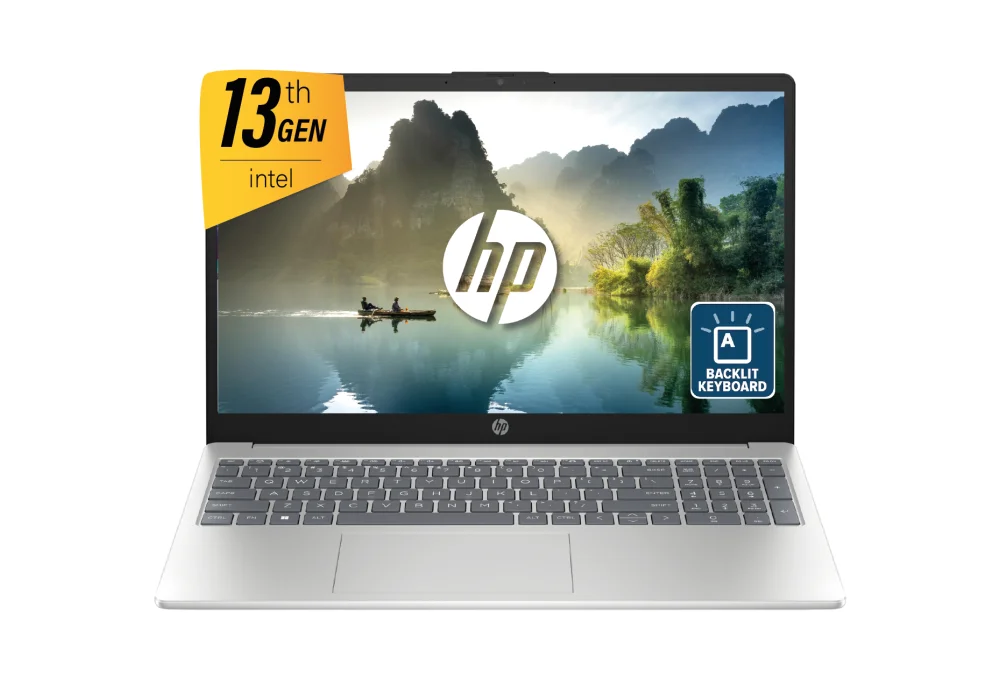 HP Laptop 15-fd0143ne 13th Gen Intel® Core™ i7-1355U 10-Cores, MX570 A 2GB, 16 GB DDR4 (Customized), 15.6" FHD IPS Micro Edge - Natural Silver