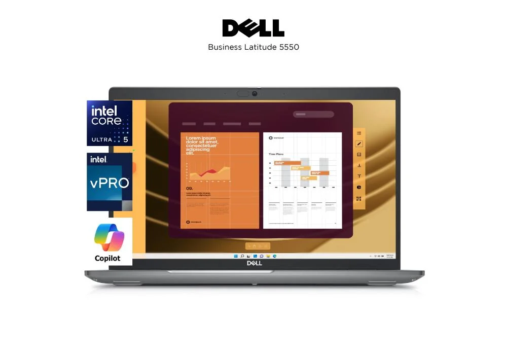 New Laptop Dell Latitude 5550 15 (2024) Intel Core Ultra 5 135U vPro 12-Core AI-Powered A New Era of Battery Management & Enhanced Performance - 3 Years Warranty