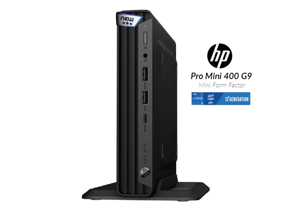 HP Pro Mini 400 G9 Desktop PC 13th Gen Intel® Core™ i5-13500T 14 cores 8 GB DDR4 DIMM 512 GB SSD Commercial-Grade Performance Upgradable - Black