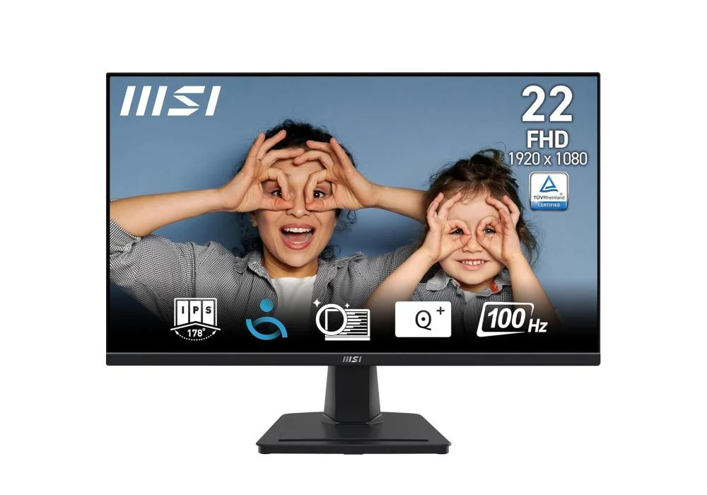 MSI PRO MP225 21.5 Inch Full HD Office Monitor - 1920 x 1080 IPS Panel, 100 Hz, Eye-Friendly Screen, Tilt-Adjustable - HDMI™, D-Sub (VGA) / 2 Years Warranty