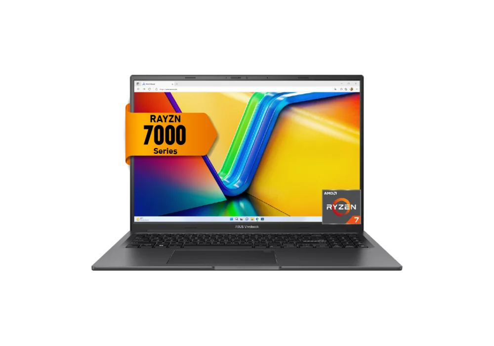 Laptop ASUS Vivobook 16 Ryzen™ 7 7730U 16.0" FHD+ Slim military-grade standard 16GB DDR4 Customized - Indie Black 7th Generation