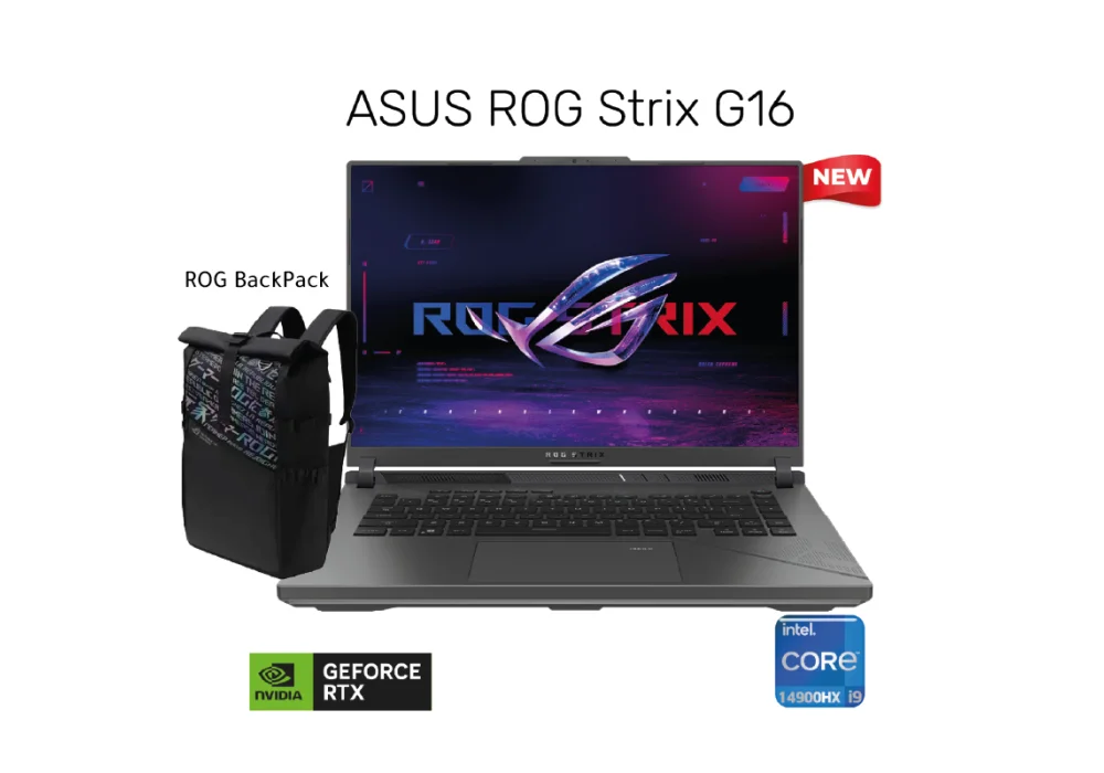 NEW 2024 Gaming Laptop ASUS ROG Strix G16, Intel Core i9-14900HX RTX™ 4080 12GB DDR6 32GB DDR5 16" QHD+ (2560 x 1600, WQXGA) 240HZ W/ ROG backpack| Eclipse Gray