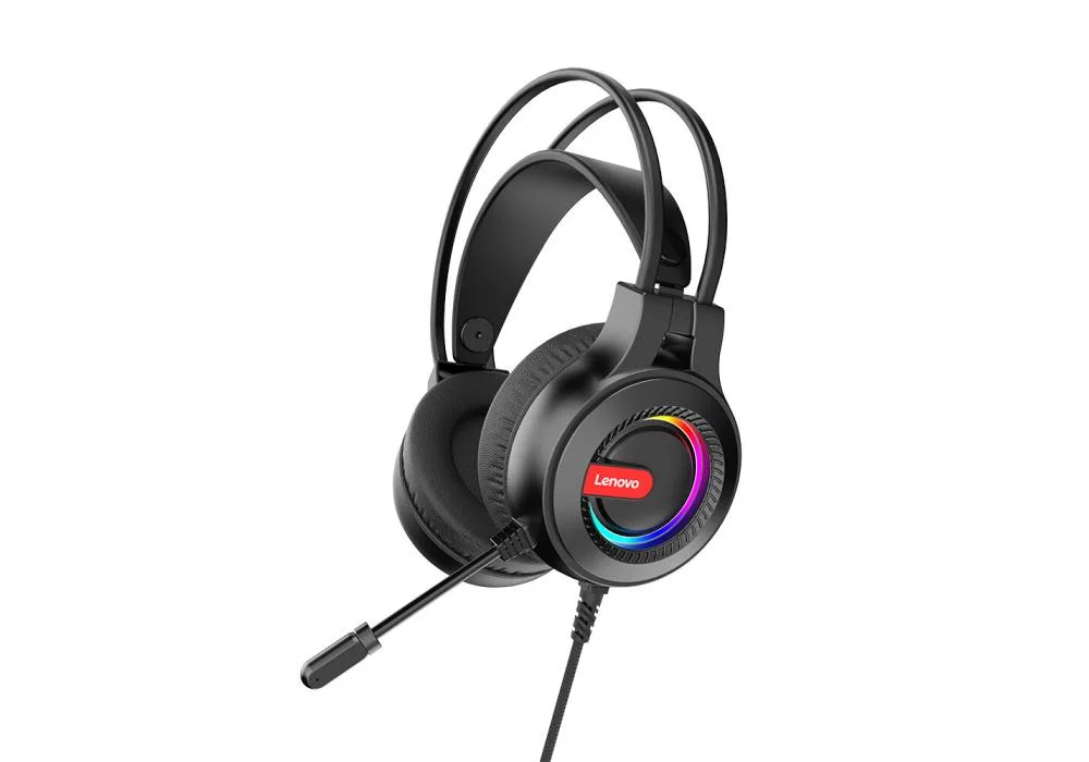 Lenovo G80-A Wired USB Headset 7.1 Stereo RGB Over-Ear Gaming Headphone with Mic Noise Canceling USB for Laptop Computer