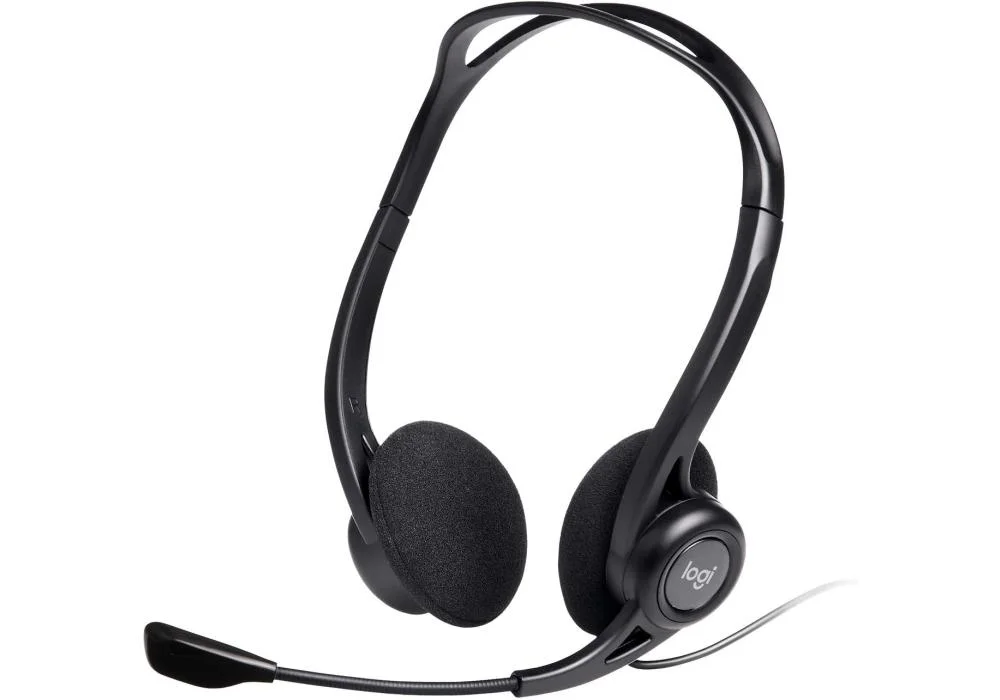 Logitech OEM PC 960 USB Stereo Headset Easy plug-and-play connection Mute Butten with Noise-cancelling Microphone