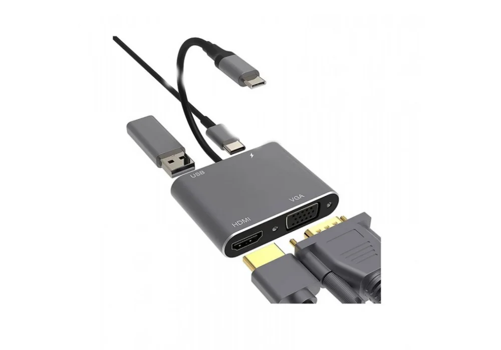 AirSky Usb-c to HDTV to Hub PD & HDTV & VGA & USB & Audio Charging PD 3.0 compatible with for Nintendo SWITCH - HC-11