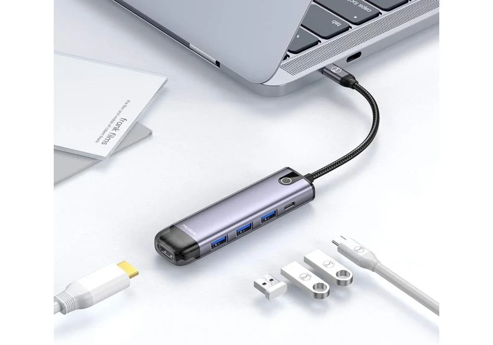 Mcdodo USB C Hub Adapter, 5 in 1 Type C Hub with 4K USB C to HDMI, 3 USB 3.0 Ports, 100W USB C PD Charging Thunderbolt 3, Compatible with MacBook Pro Air, Chromebook Pixel Laptop Phone