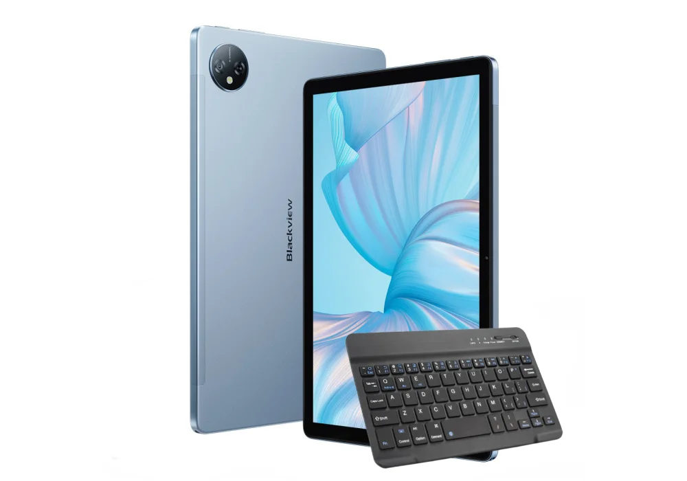 Blackview Tab 80 - 10.1″ HD+ IPS | 8GB RAM | 128GB Storage | Octa-Core| Android 13 / 4G LTE With FREE BT KEYBOARD - Misty Blue