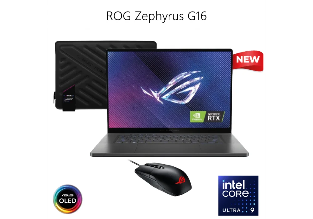 NEW (2024) Laptop ROG Zephyrus G16 | Intel Core Ultra 9 Processor RTX™ 4090 16" 240Hz 2.5K OLED HDR 500NITS ROG Zephyrus Sleeve ROG Impact Gaming Mouse & Win 11
