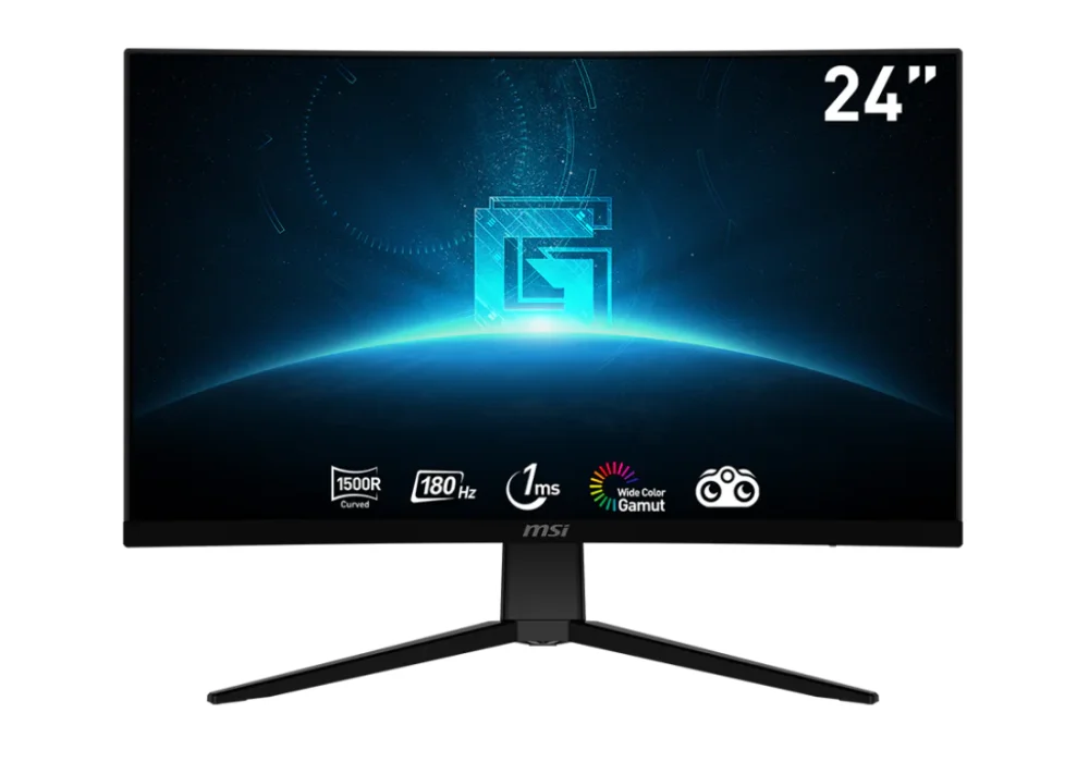 MSI Gaming Monitor G2422C 24" inch VA 1920 x 1080 (FHD) Curvature 1500R 180Hz FreeSync Premium Frameless Design Night Vision / 3 Years Warranty