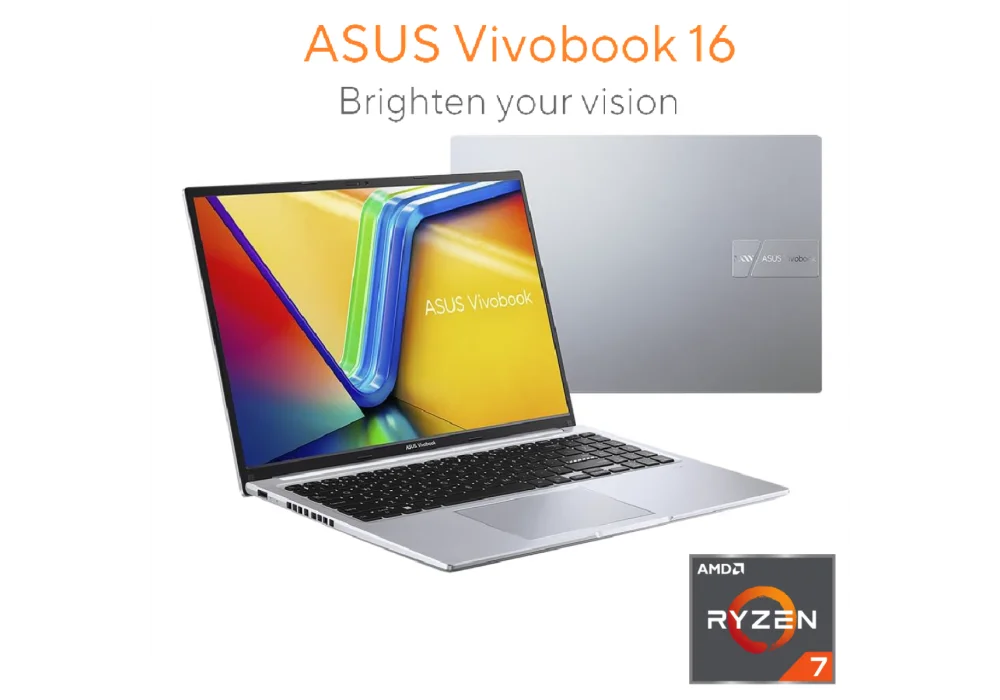 NEW Laptop ASUS Vivobook 16 | AMD Ryzen™ 7 7730U, 1TB SSD, 16-inch WUXGA (1920 x 1200) IPS-level Panel 300nits
