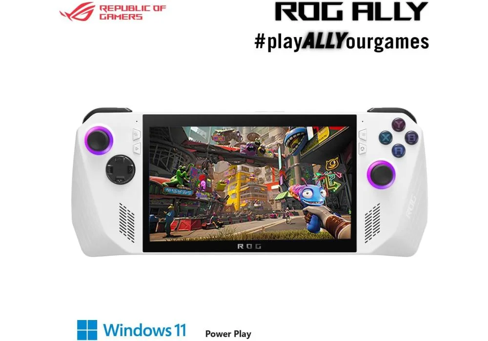 NEW Gaming Handheld ASUS ROG Ally, AMD Ryzen Z1 Processor 16GB 512GB SSD, AMD Radeon, 7-inch 120Hz/, Gorilla Glass DXC, Touch Screen, WINDOWS 11 HOME - White