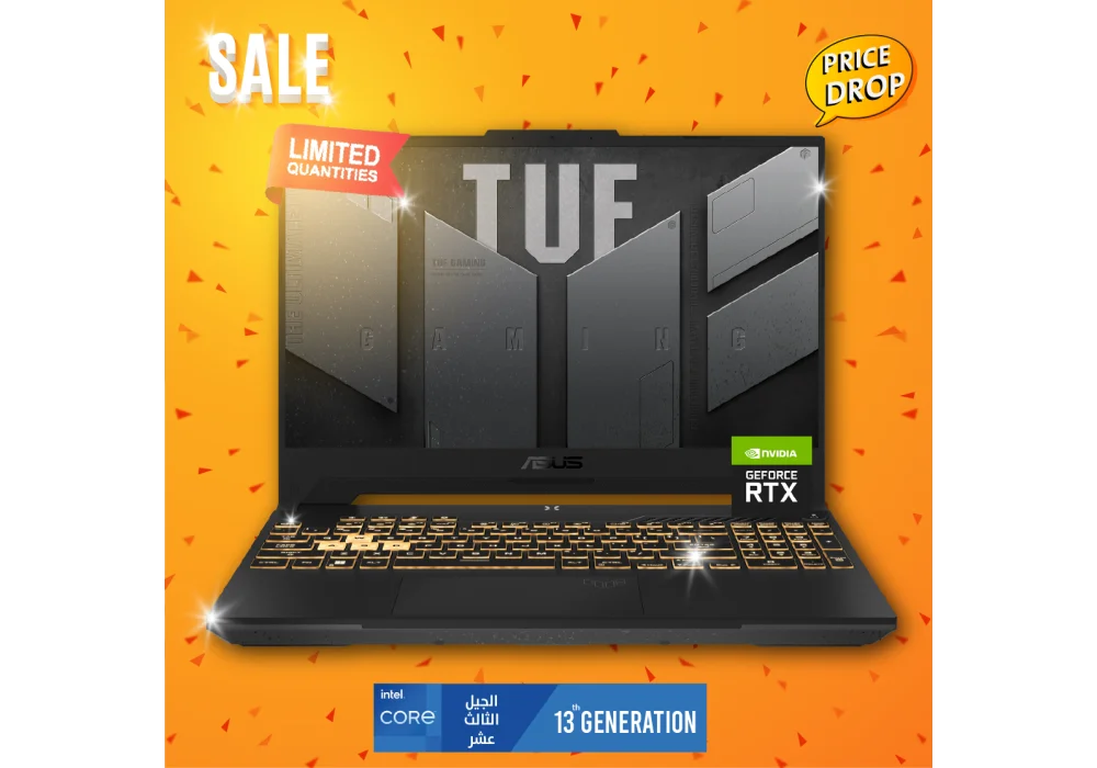 ASUS TUF Gaming F15, Intel i7-13700H 13 Gen, RTX 4060 8GB, RAM 16GB, 512GB SSD, 15.6 FHD IPS 144Hz, Mecha Gray