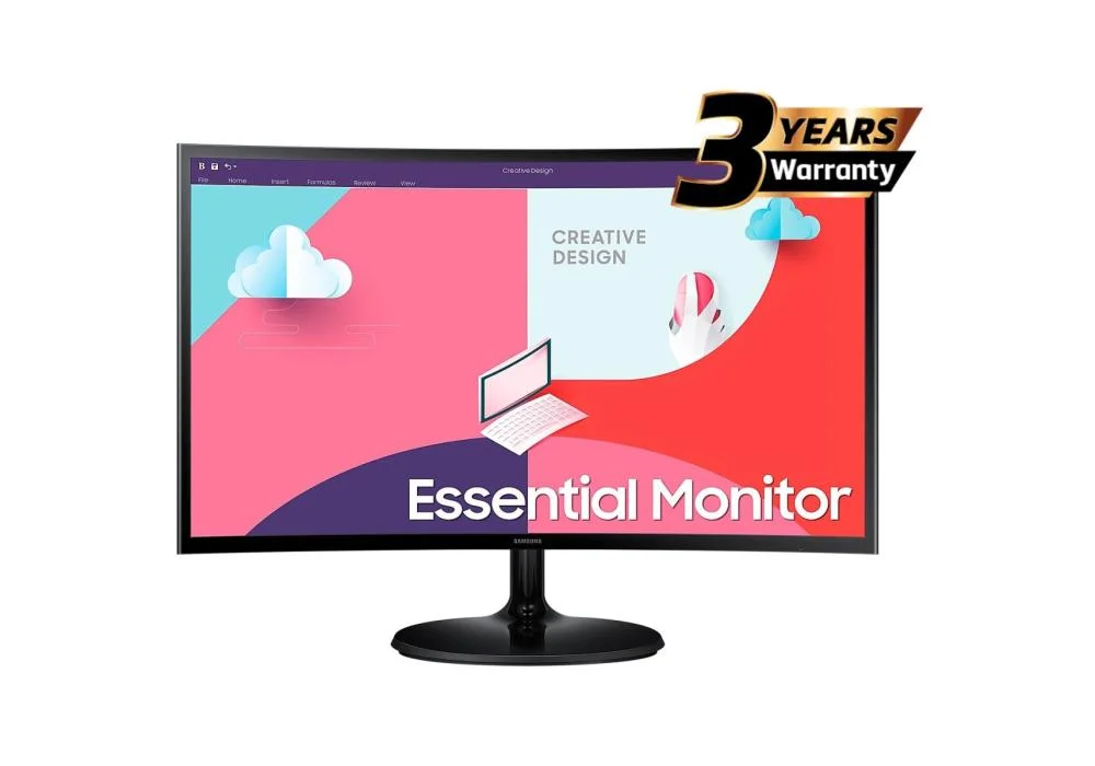 Samsung 24" (C360) Full-HD, VA Curved Monitor, 75Hz w/ AMD FreeSync, 4MS (GTG), AMD FreeSync,Eye Saver Mode & Flicker Free