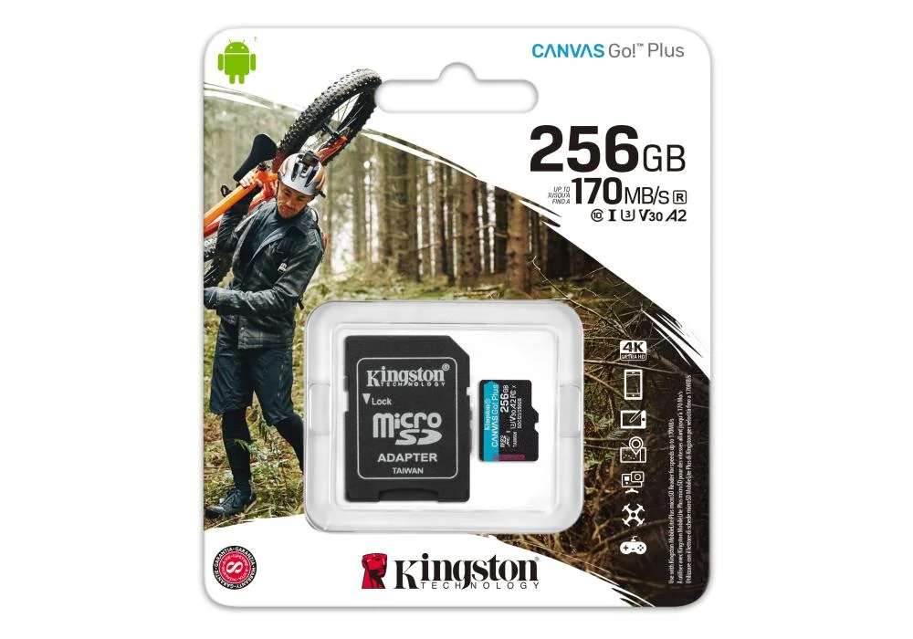 Kingston Memory Card 256GB CANVAS GO PLUS microSD