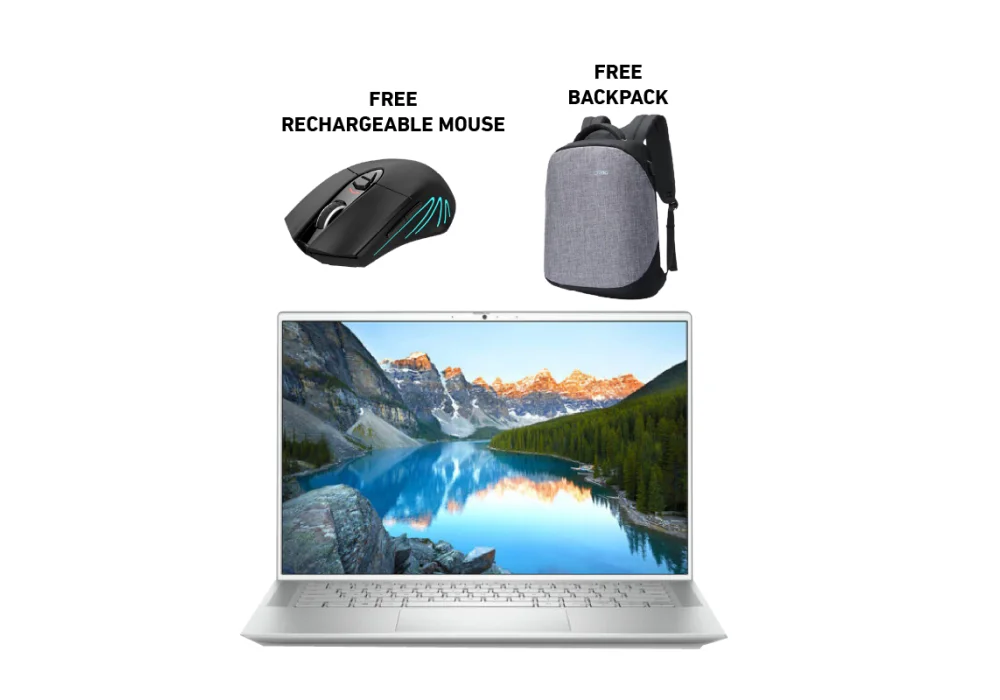 laptop Dell Inspiron 14 7400 Core i7-1165G7 11th Generation- 2.5K Display- Windows 11- Platinum Silver FREE Backpack/ Wireless Mouse Rechargeable