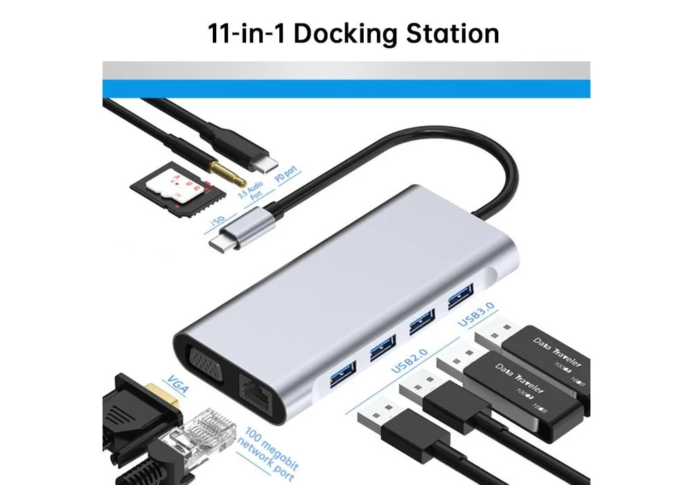 USB C Laptop Docking Station-11in1 USB C Hub Triple Display for Multiple devices