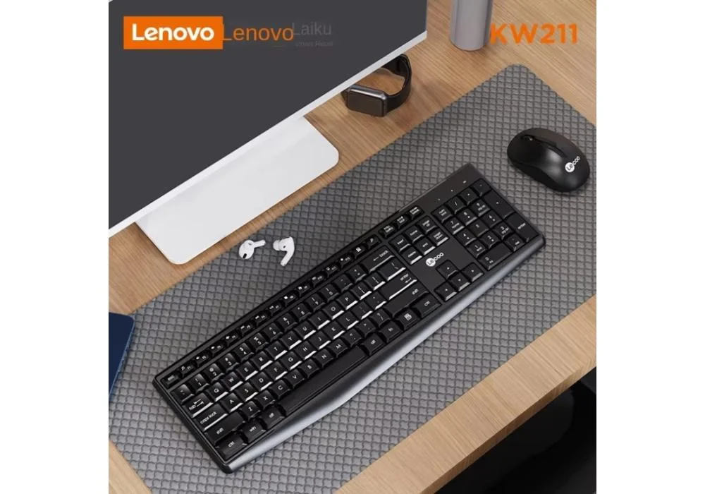 Lenovo Lecoo KW211 wireless 2.4G black wireless set suitable for AOC Lenovo all-in-one computer keyboard and mouse